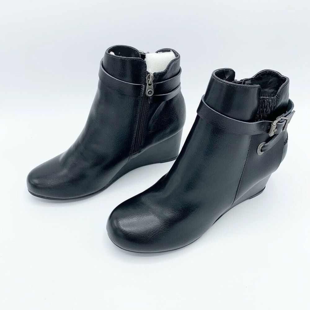 Blowfish Ankle Booties Wedge Heels Zipper Buckle - Picture 3 of 8